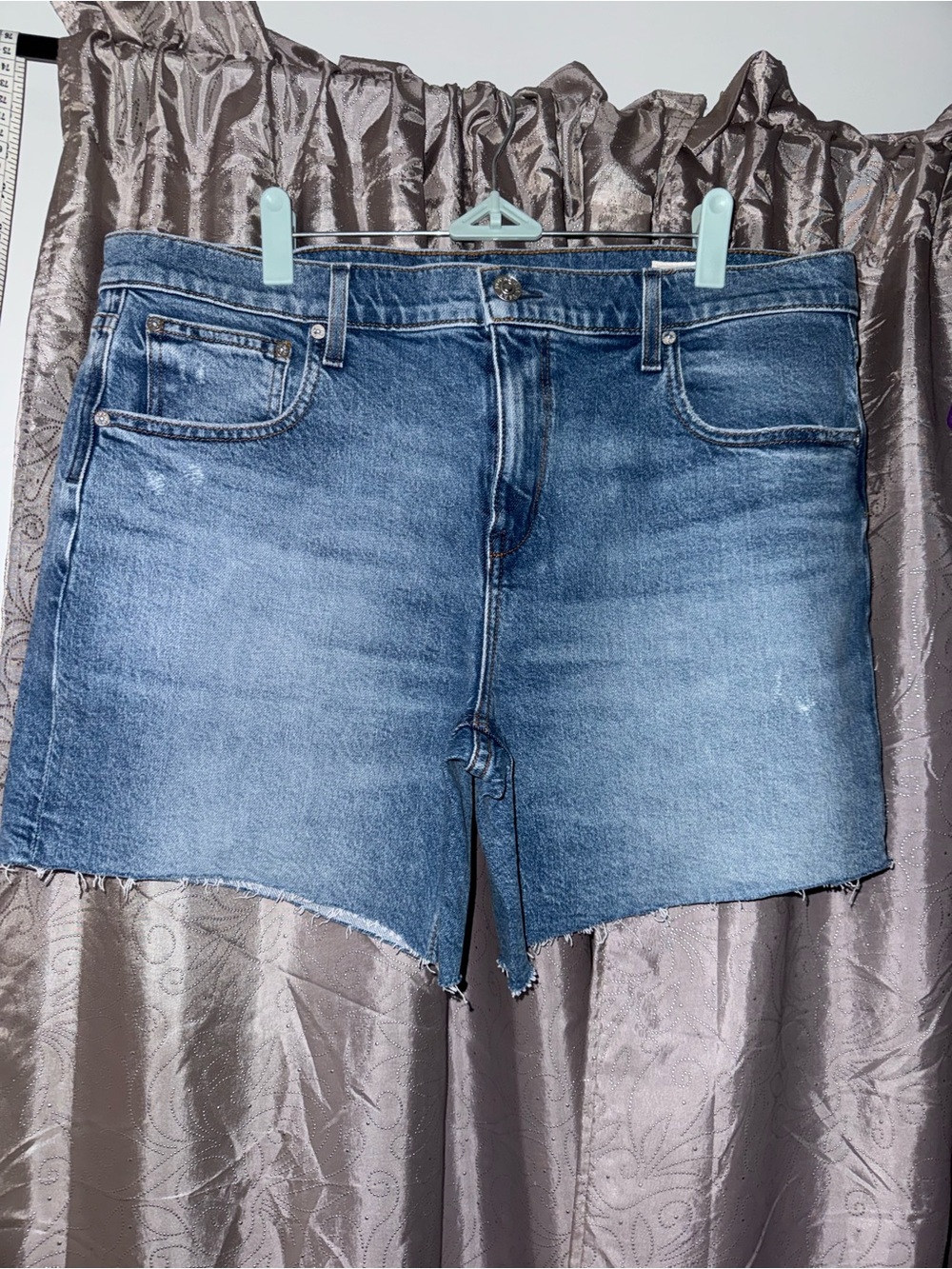 AYR Washed Blue Denim Cutoff Shorts